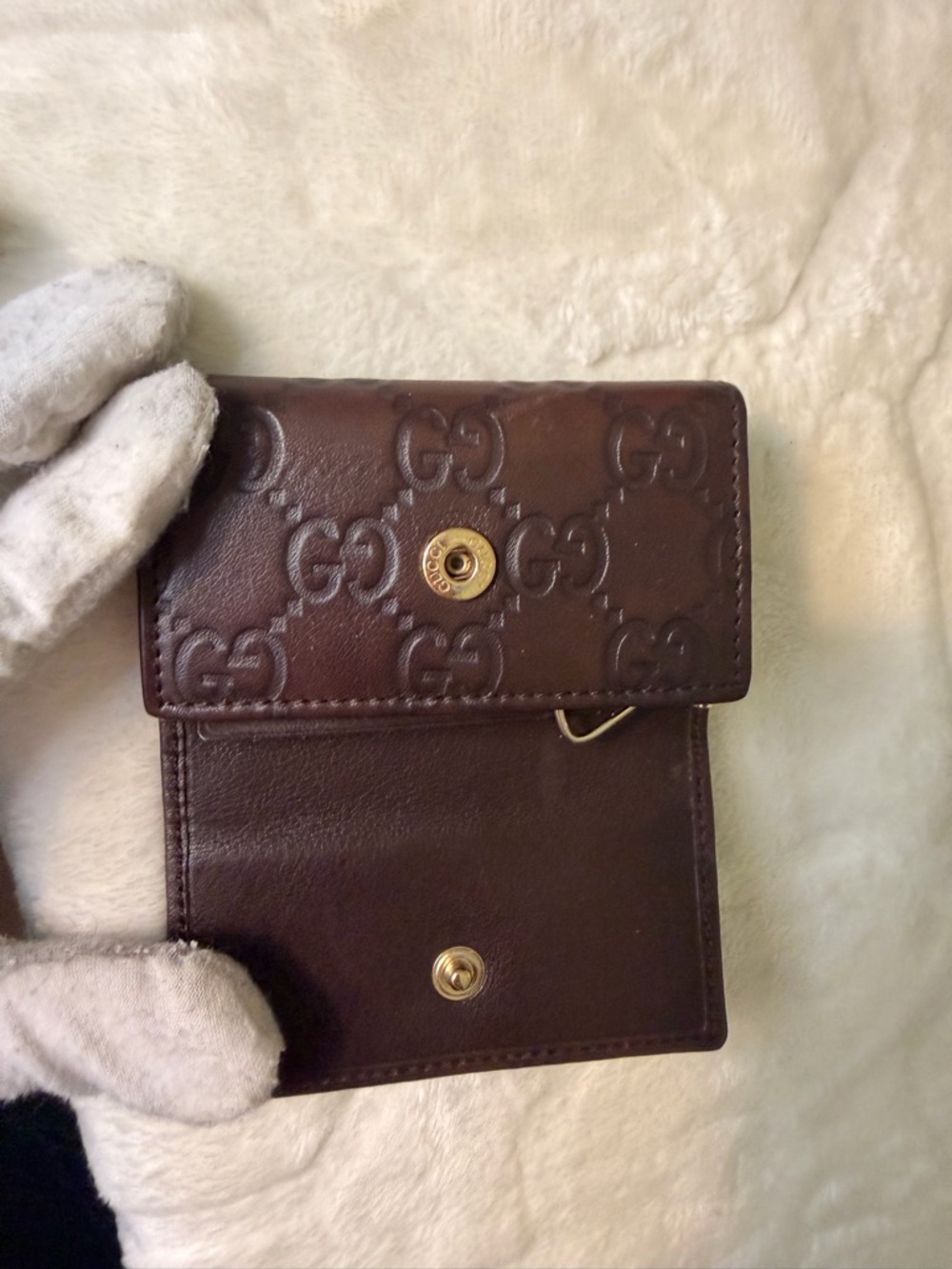 Gucci brown Guccissima leather key case. - Picture 13 of 16